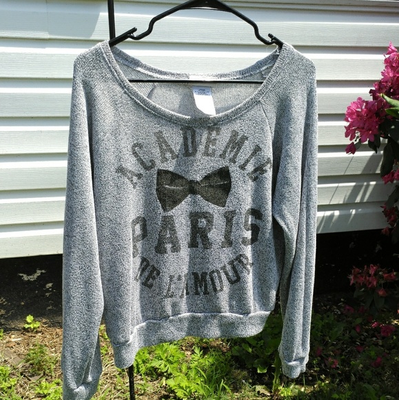 Grey off-the-shoulder Sweater - Picture 1 of 2